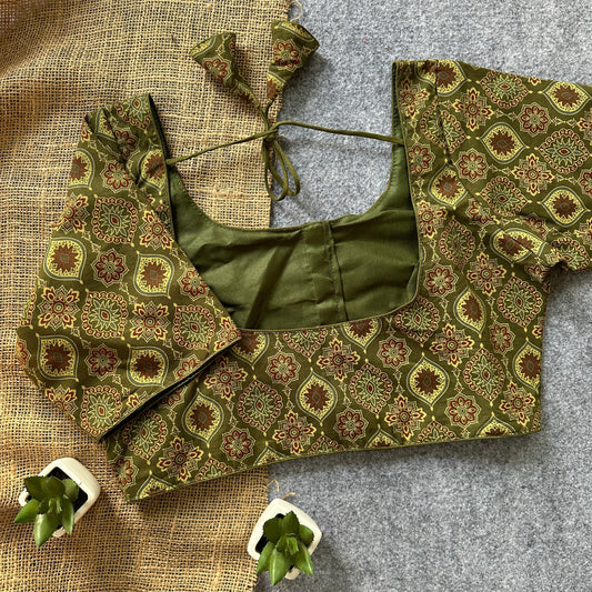 Ajrakh Cotton Ready Made Blouse – 50 AED