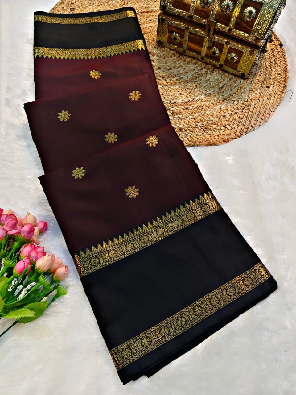 Semi Katan Silk Saree – 119 AED