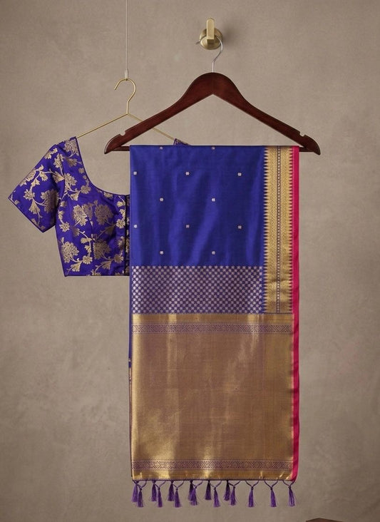 Soft Silk Saree with Rich Zari Weaving – 115 AED