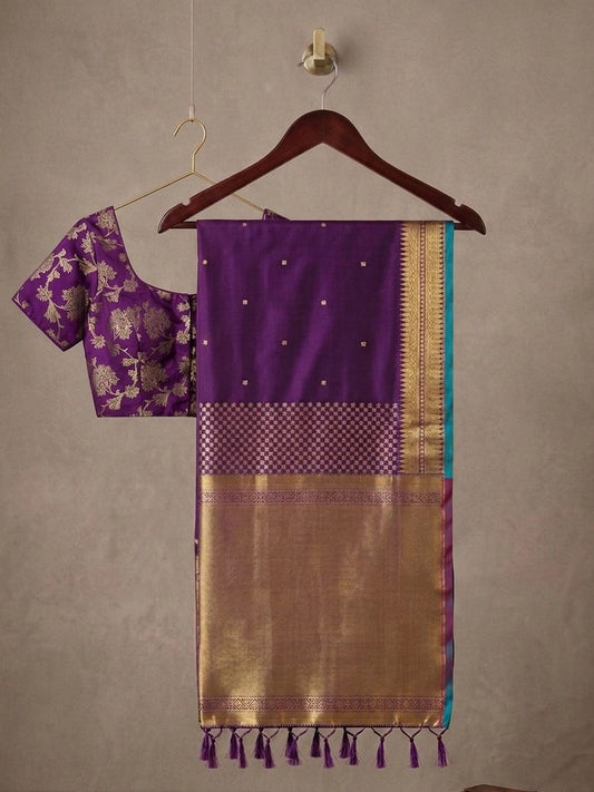 Soft Silk Saree with Rich Zari Weaving – 115 AED