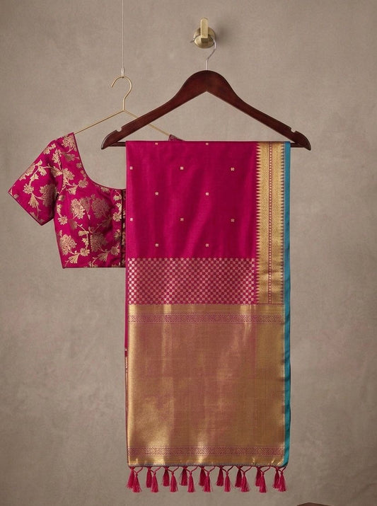 Soft Silk Saree with Rich Zari Weaving – 115 AED