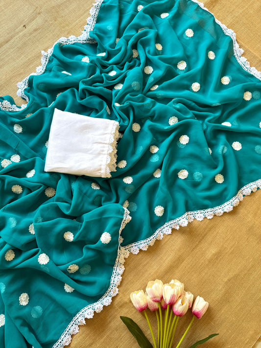 Georgette Embroidered Saree – 75 AED