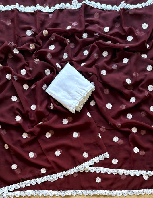 Georgette Embroidered Saree – 75 AED