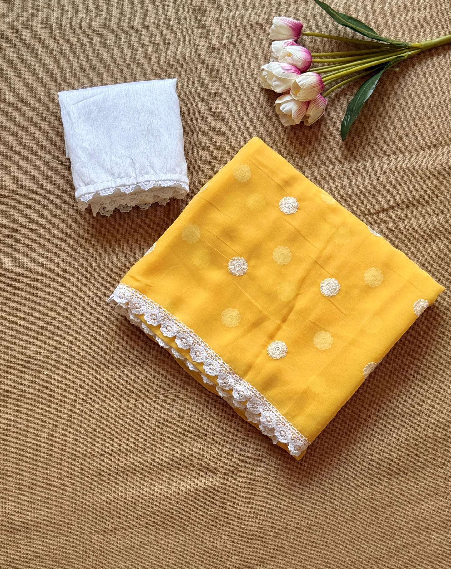 Georgette Embroidered Saree – 75 AED