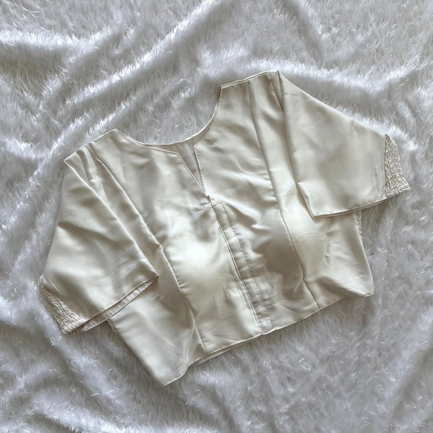 Soft Maslin Silk Elastic Stretchable Blouse – Plus Size – 50 AED