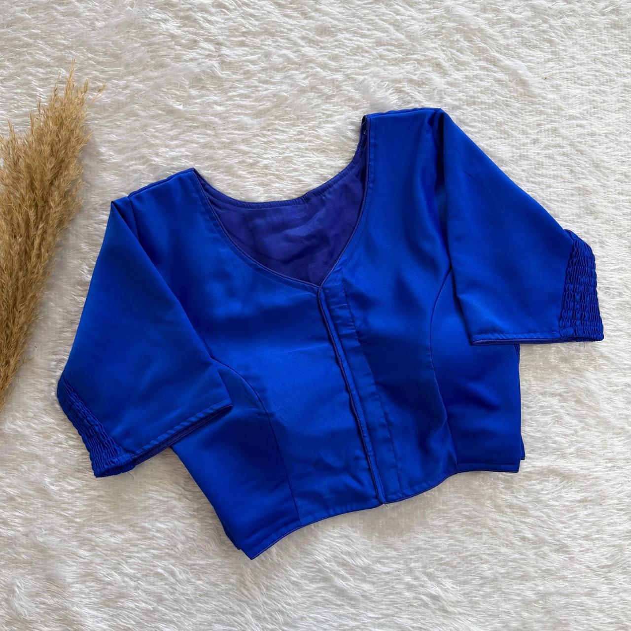 Soft Maslin Silk Side Elastic Stretchable Blouse – Plus Size