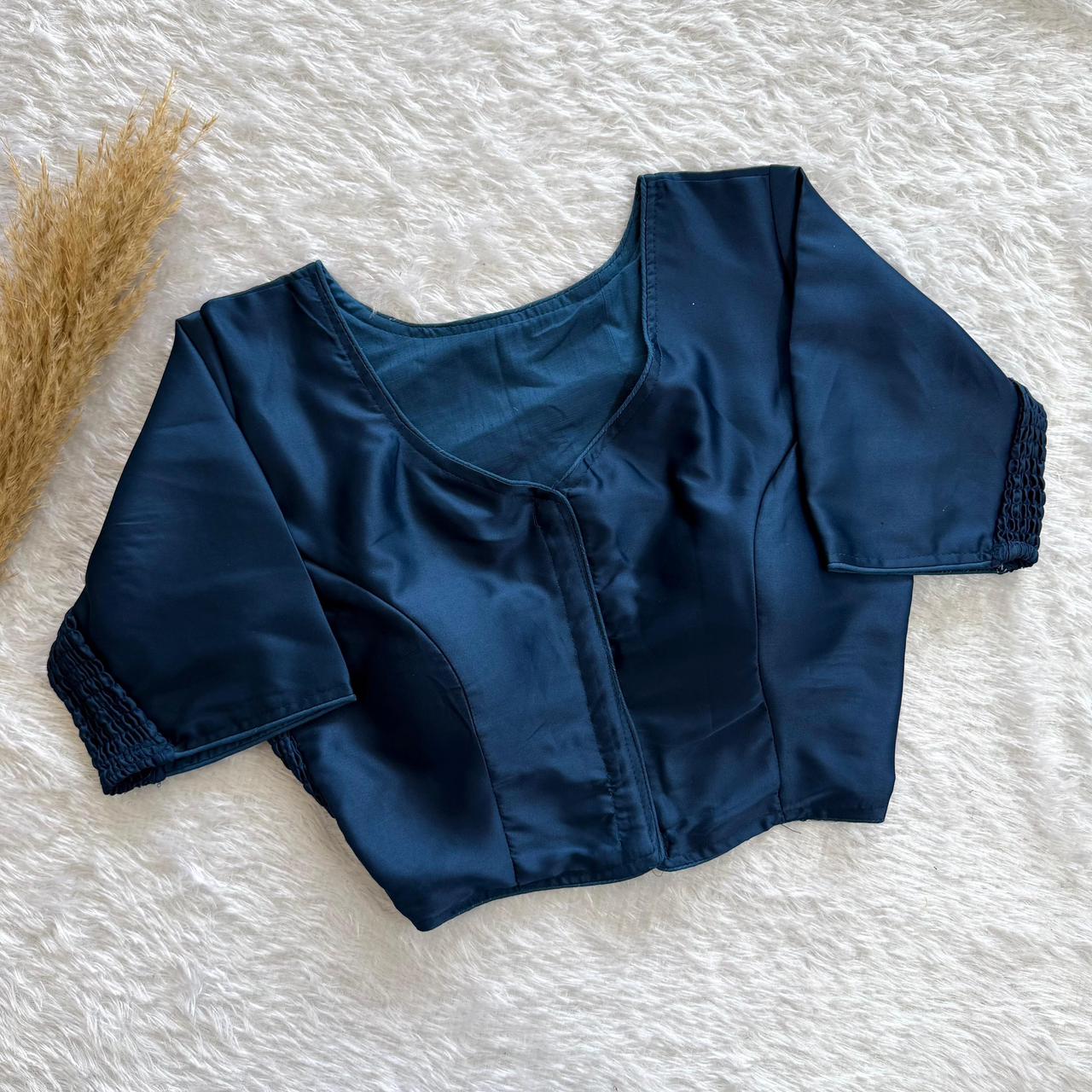 Soft Maslin Silk Side Elastic Stretchable Blouse – Plus Size