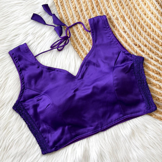 Soft Maslin Silk Side Elastic Stretchable Blouse - Regular Size