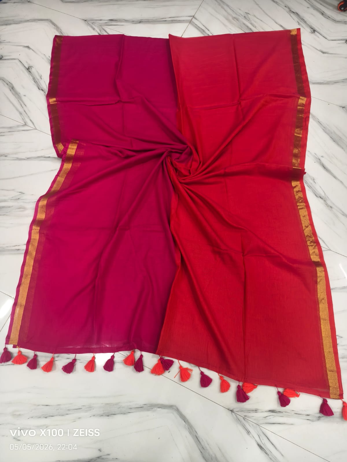 Soft 120 Count Mul Cotton Ombre Sarees – 79 AED