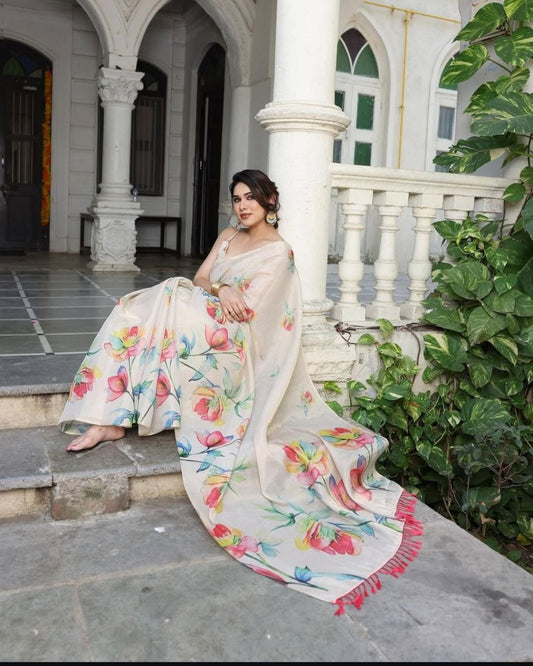 Linen Tissue Silk Sarees – 65 AED