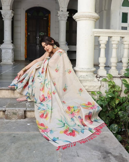 Linen Tissue Silk Sarees – 65 AED