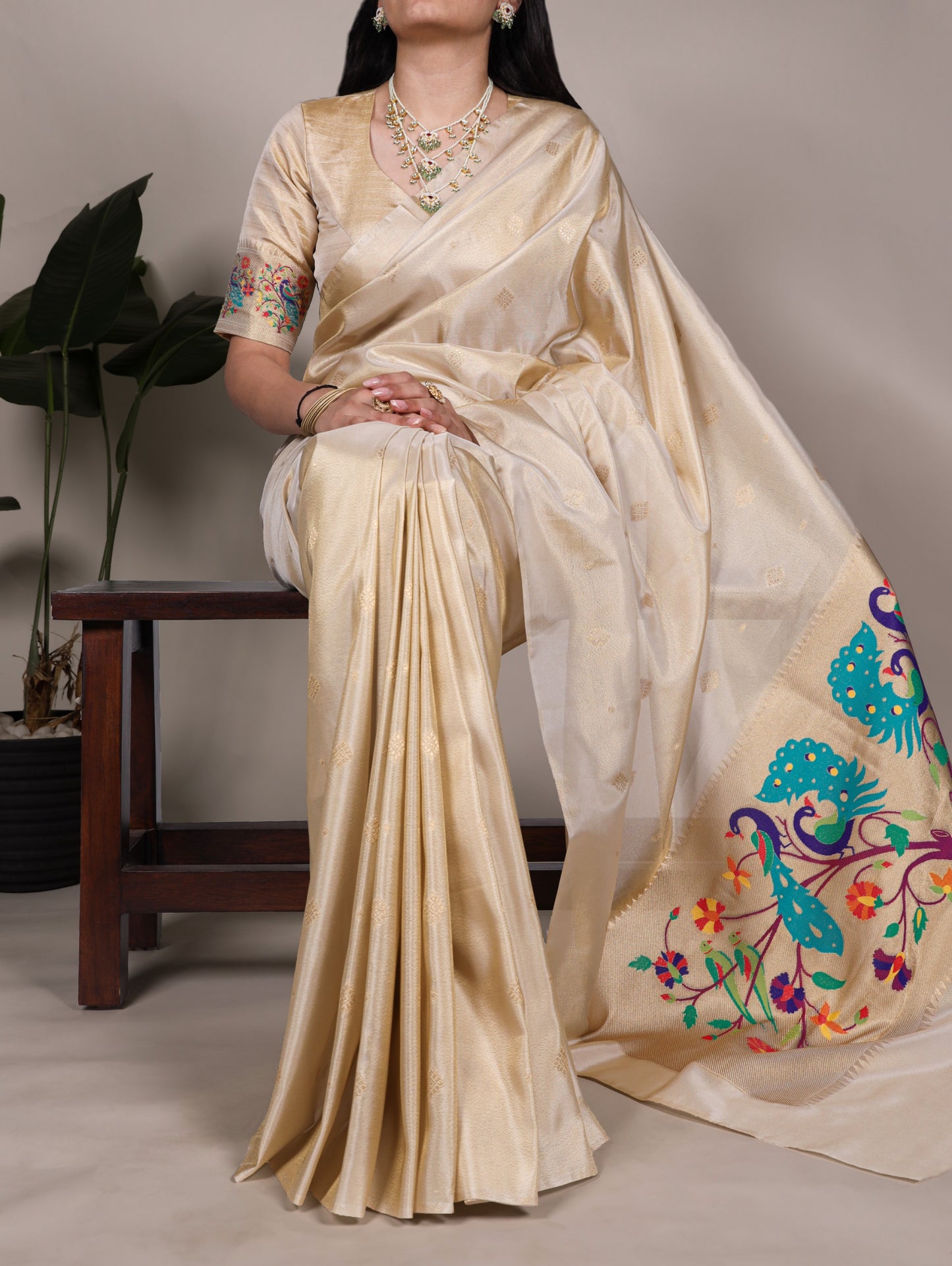 Tissue Silk Paithani Designer Sarees – 125 AED