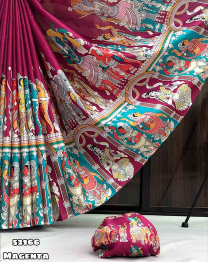 Semi Tussar Silk Sarees – 69 AED MAGENTA