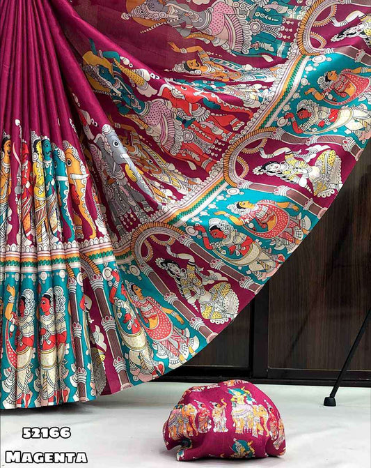 Semi Tussar Silk Sarees – 69 AED MAGENTA