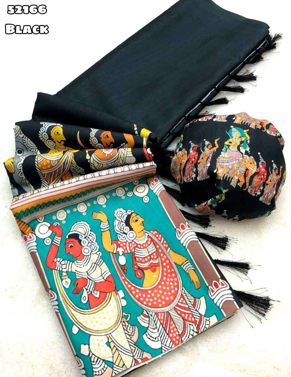 Semi Tussar Silk Sarees – 69 AED BLACK