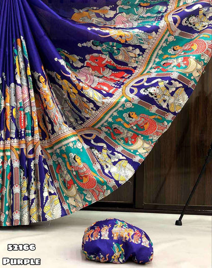 Semi Tussar Silk Sarees – 69 AED PURPLE
