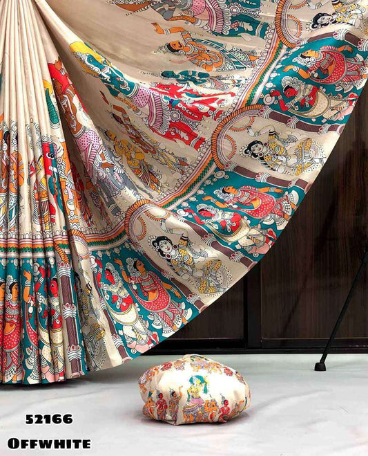 Semi Tussar Silk Sarees – 69 AED OFF WHITE
