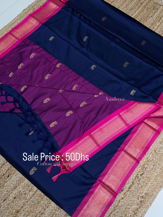 Cotton Silk Sarees with Jacquard Borders – 50 AED