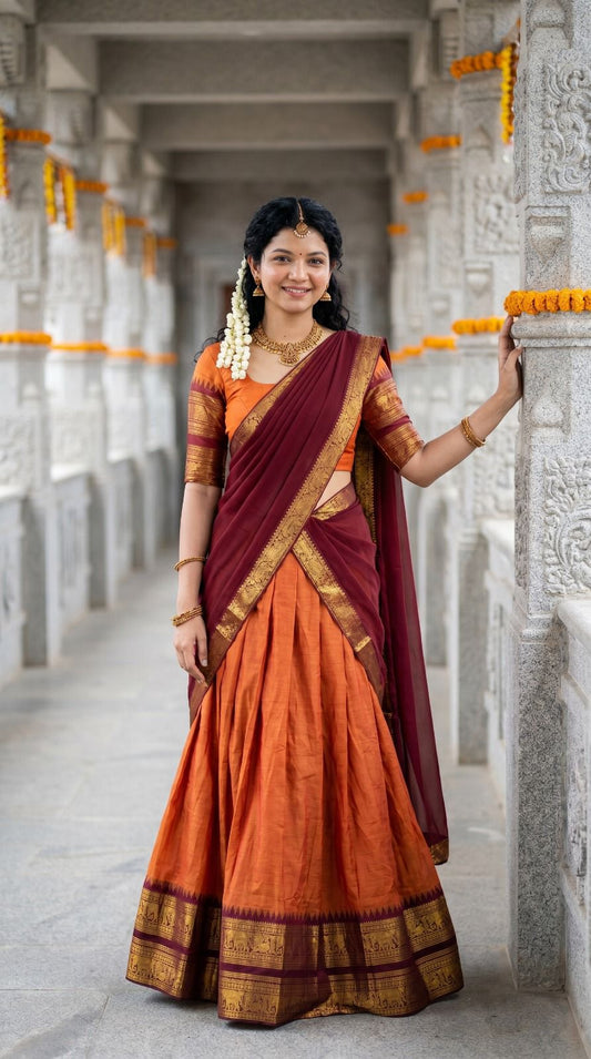 Kanchi Cotton Silk Readymade Lehenga Set – 99 AED