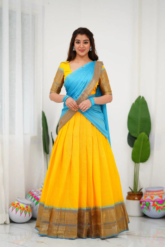 Kanchi Cotton Silk Readymade Lehenga Set – 99 AED
