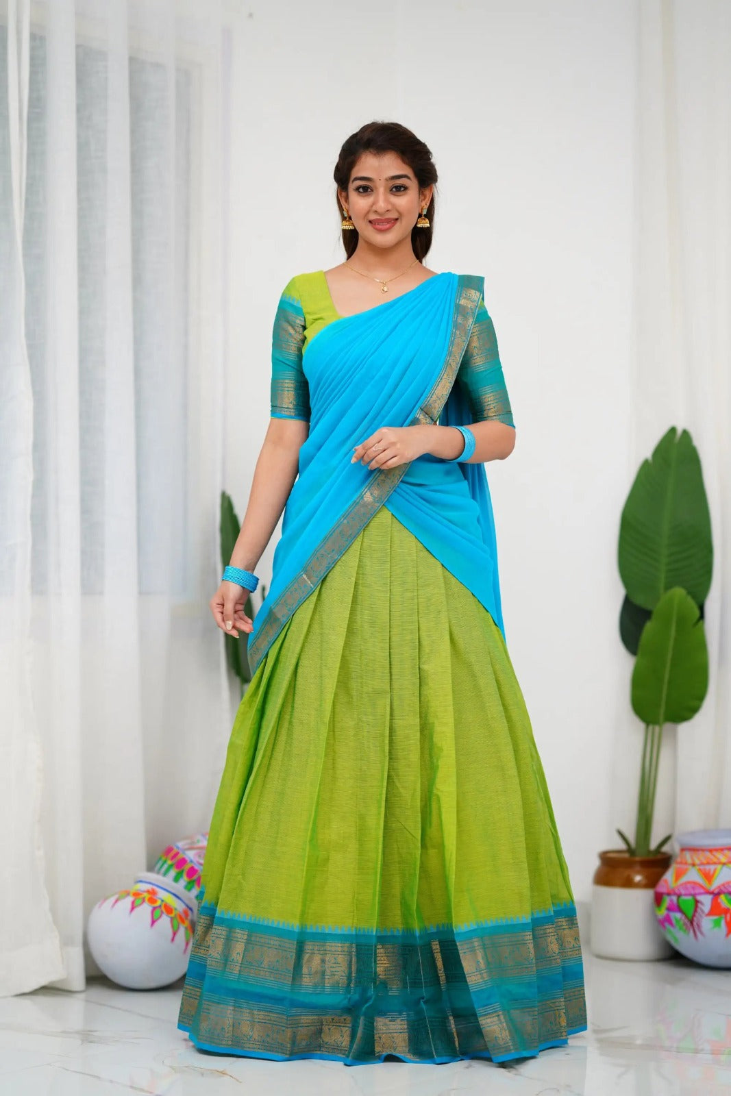 Kanchi Cotton Silk Readymade Lehenga Set – 99 AED