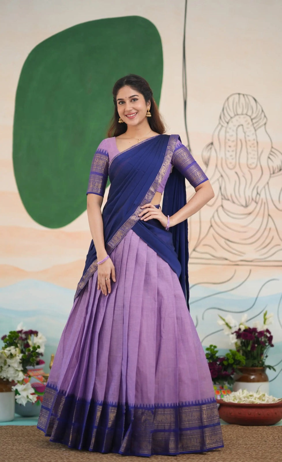 Kanchi Cotton Silk Readymade Lehenga Set – 99 AED
