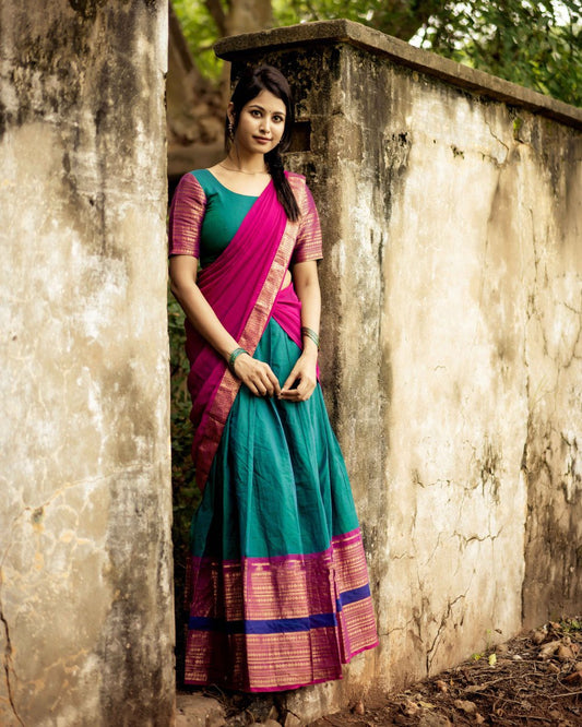 Kanchi Cotton Silk Readymade Lehenga Set – 99 AED