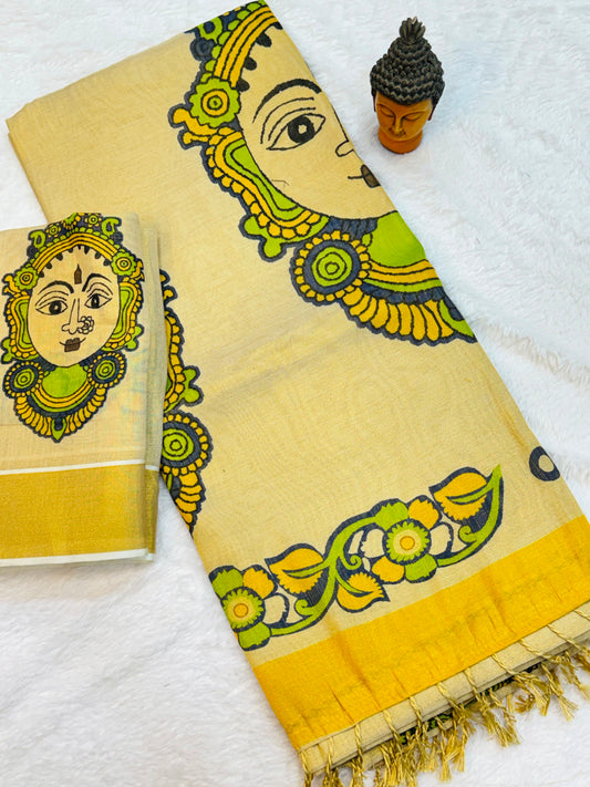 Kerala Tissue Saree with Digital Motif Prints – 79 AED