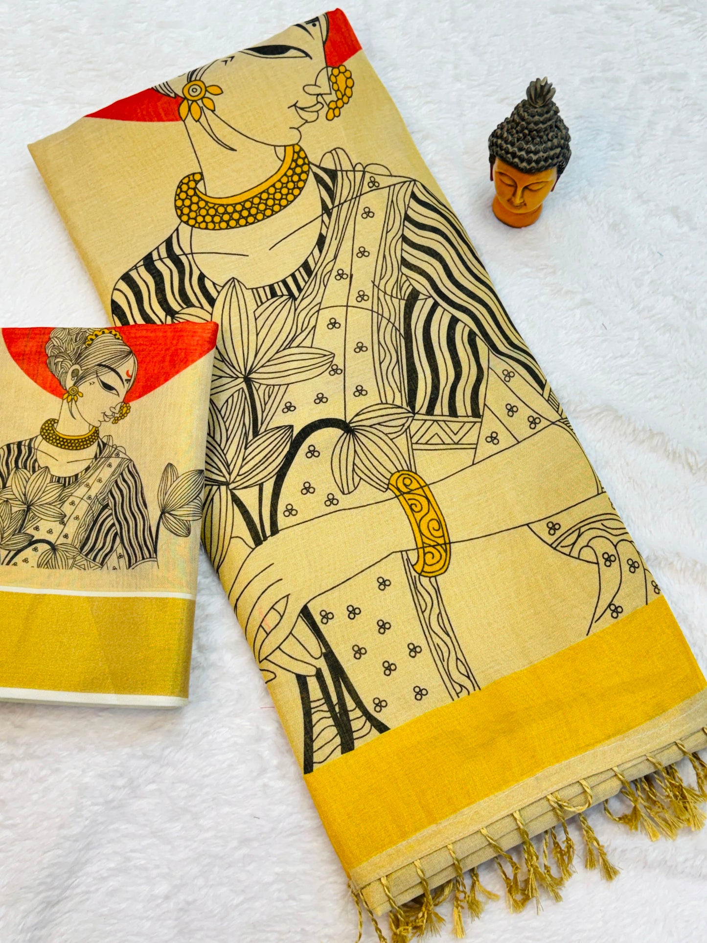 Kerala Tissue Saree with Digital Motif Prints – 79 AED