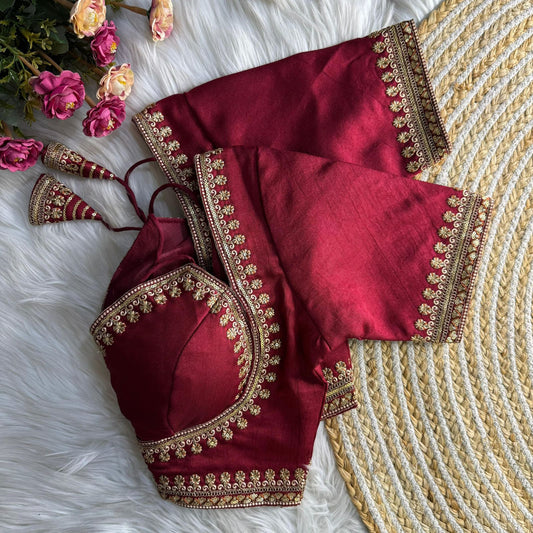 Readymade Soft Semi Silk Madhubala Pattern Halter Neck Blouse – 69 AED