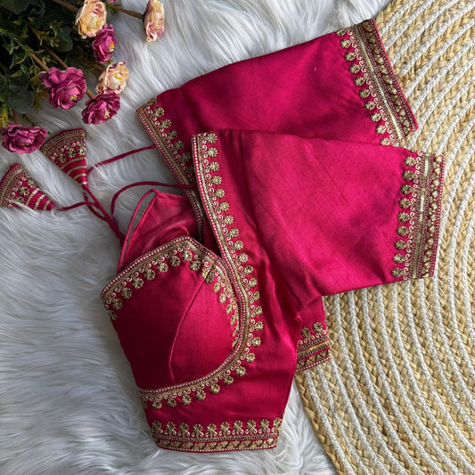 Readymade Soft Semi Silk Madhubala Pattern Halter Neck Blouse – 69 AED