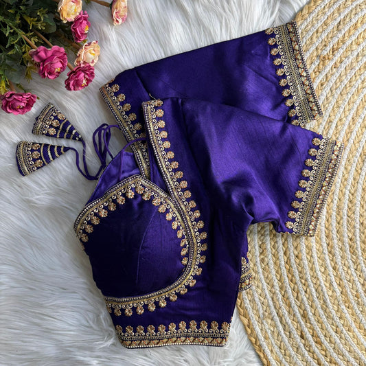 Readymade Soft Semi Silk Madhubala Pattern Halter Neck Blouse – 69 AED