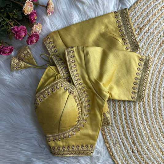 Readymade Soft Semi Silk Madhubala Pattern Halter Neck Blouse – 69 AED