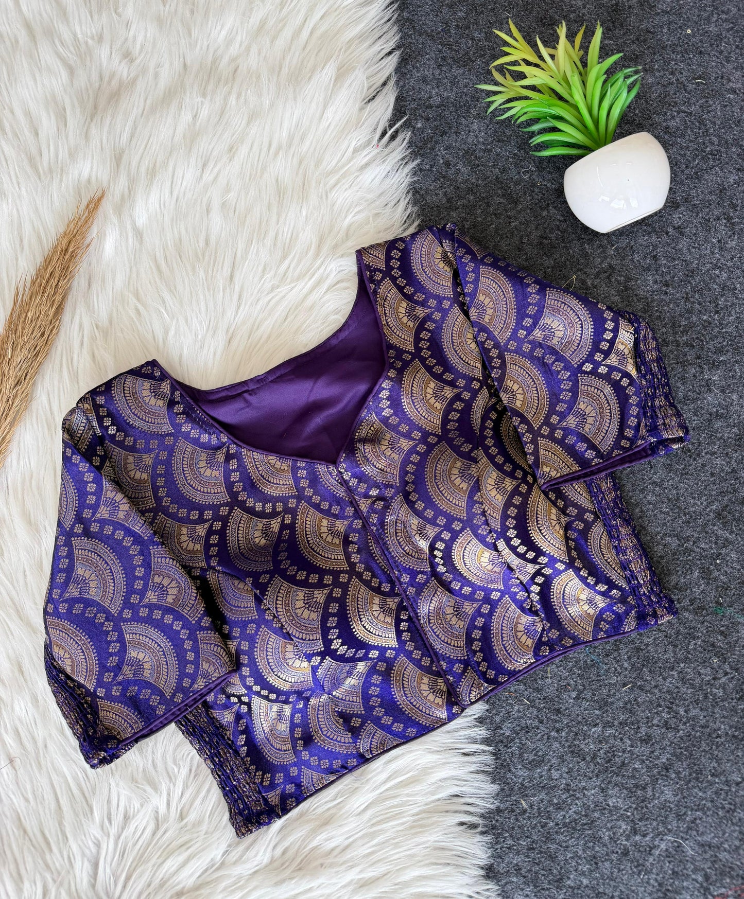 Side Elastic Stretchable Blouse – 50 AED