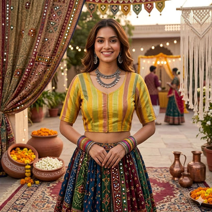 Side Elastic Stretchable Banarasi Silk Blouse – 55 AED