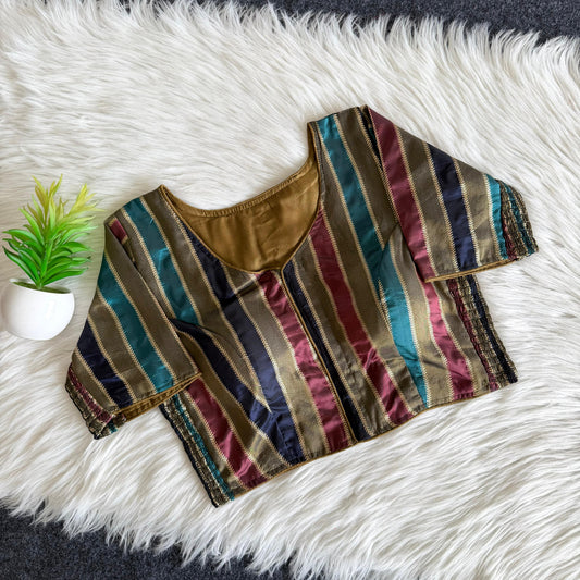 Side Elastic Stretchable Banarasi Silk Blouse – 55 AED