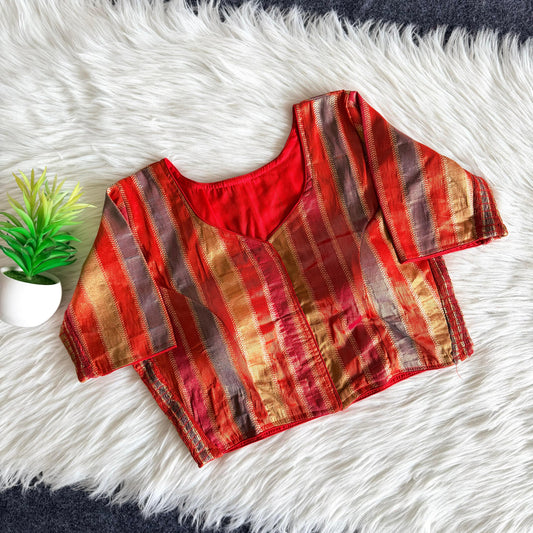 Side Elastic Stretchable Banarasi Silk Blouse – 55 AED