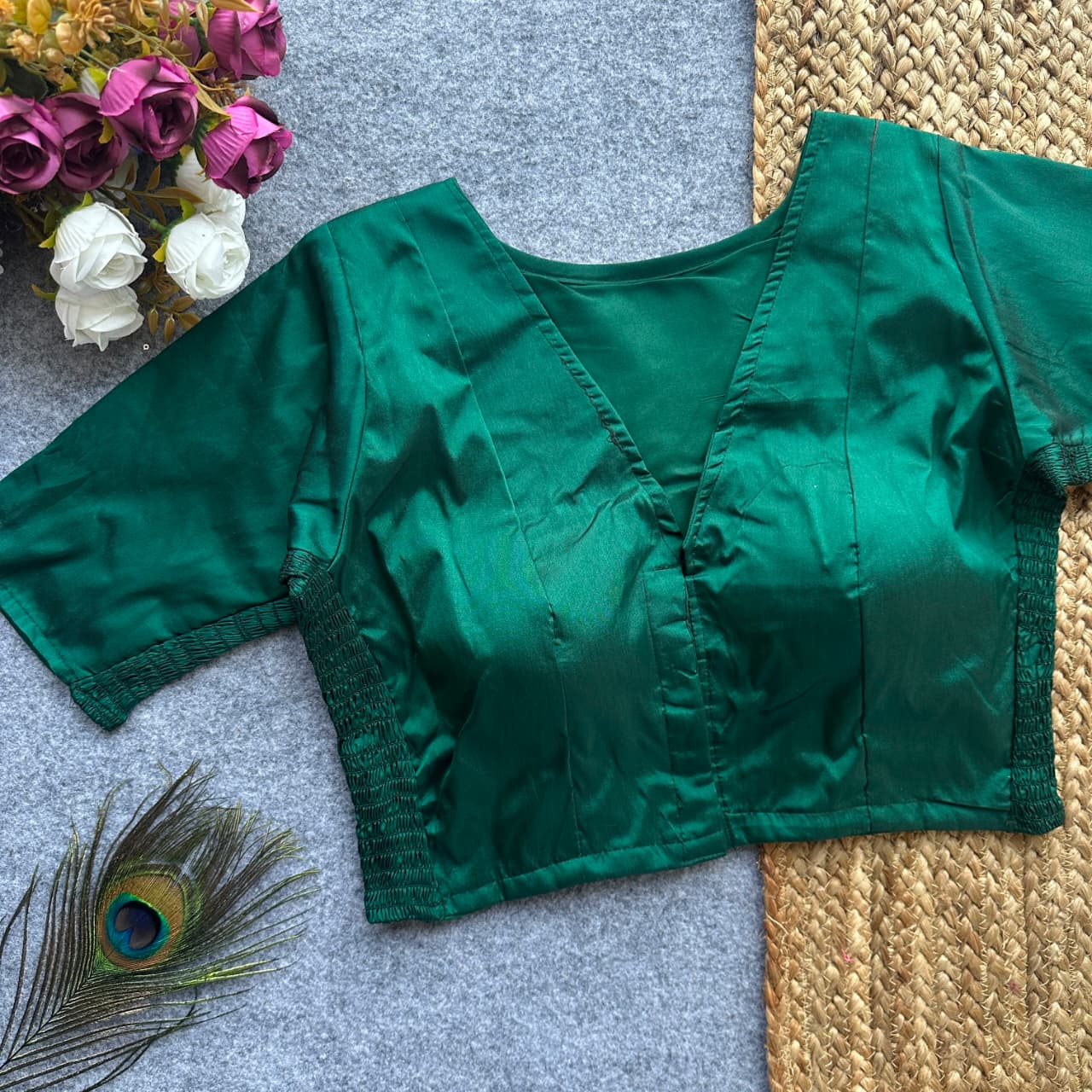 Side Elastic Stretchable Blouse – 50 AED