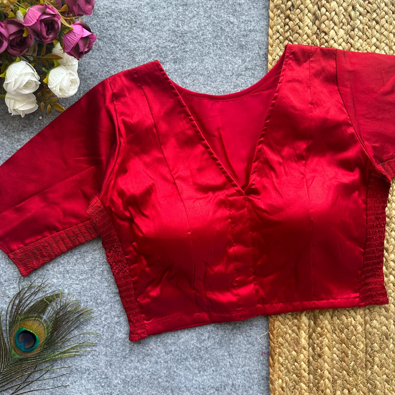 Side Elastic Stretchable Blouse – 50 AED