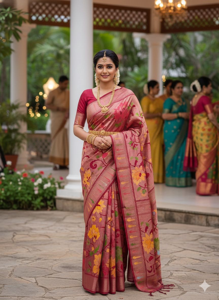 Tissue Paithani Silk Saree – 99 AED