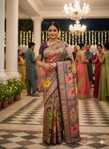 Tissue Paithani Silk Saree – 99 AED