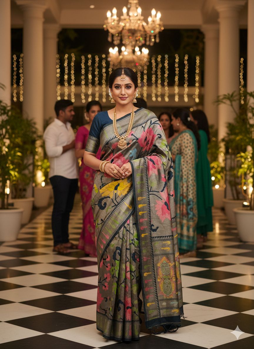 Tissue Paithani Silk Saree – 99 AED