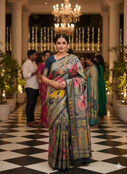 Tissue Paithani Silk Saree – 99 AED