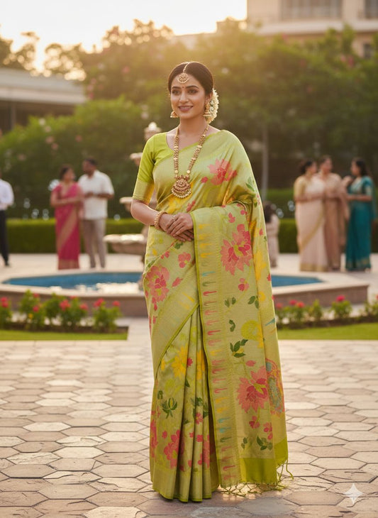 Tissue Paithani Silk Saree – 99 AED