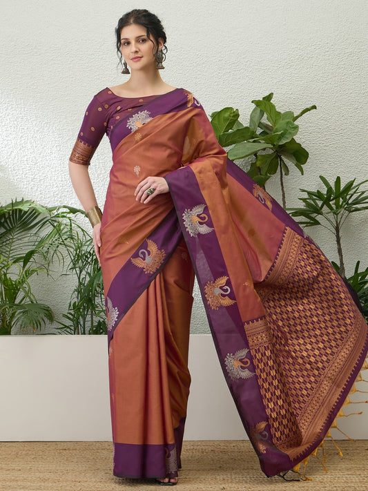 Soft Handloom Dual Tone Effect Saree – 99 AED