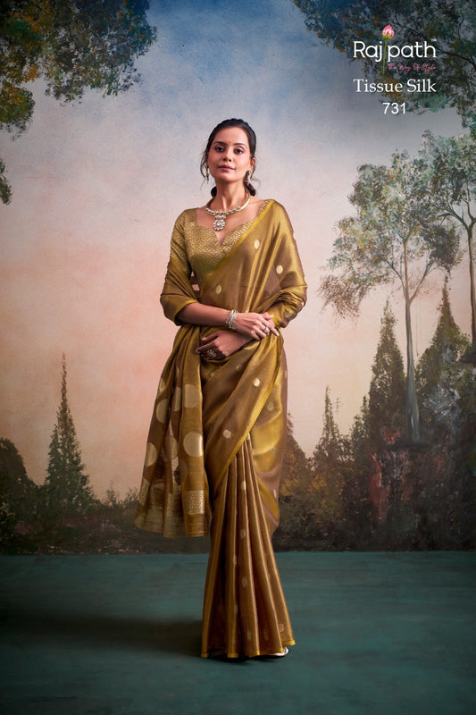 Tissue Silk Saree with Polka Zari Weaving – 115 AED