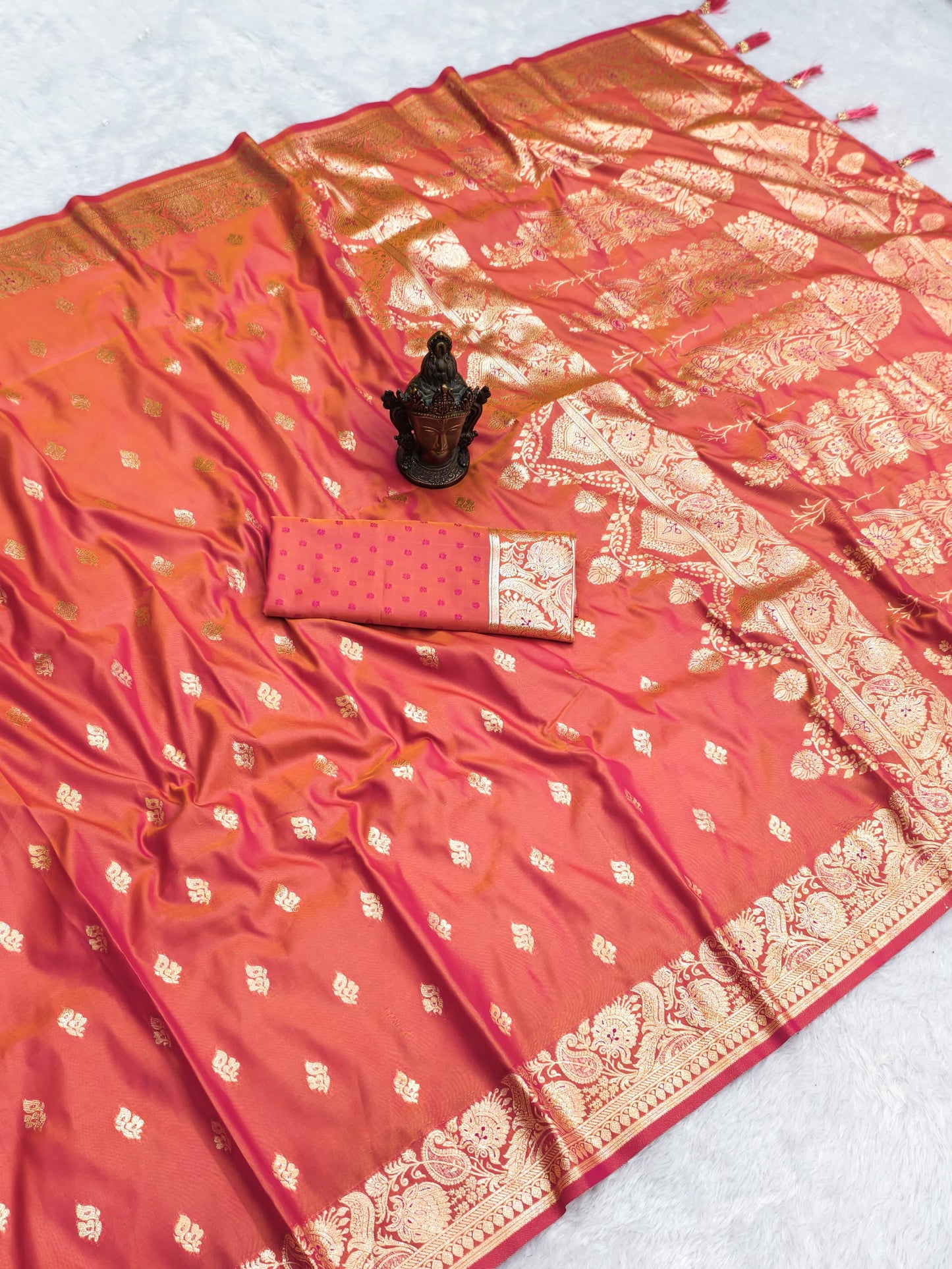 Soft Two Tone Silk Banarasi Weaving Saree – 99 AED
