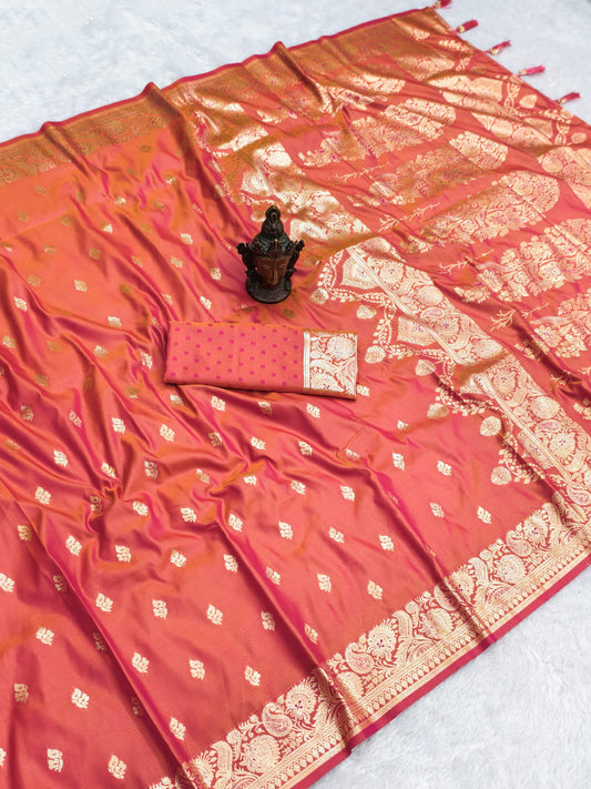 Soft Two Tone Silk Banarasi Weaving Saree – 99 AED