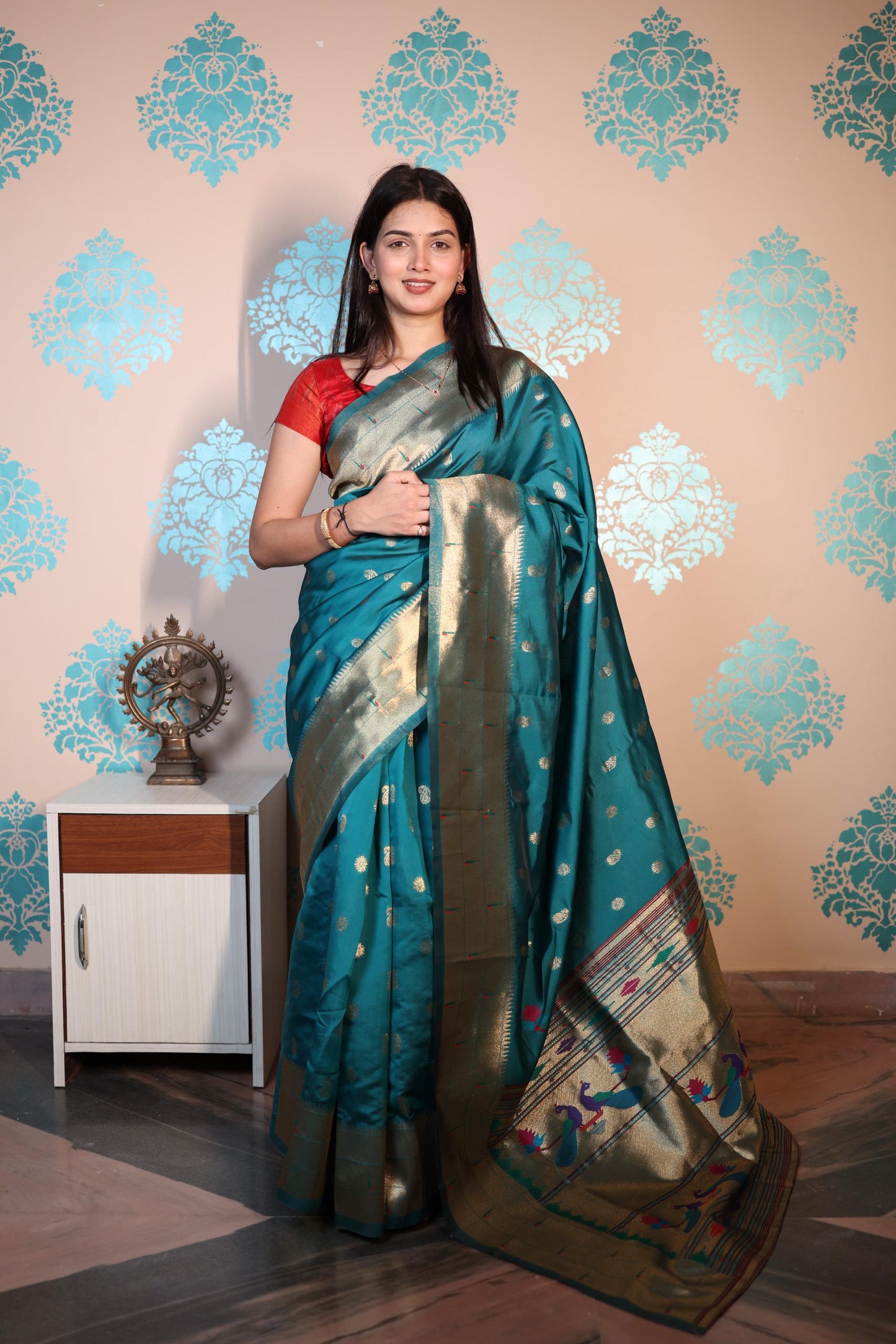 Soft Semi Paithani Silk Saree – 59 AED