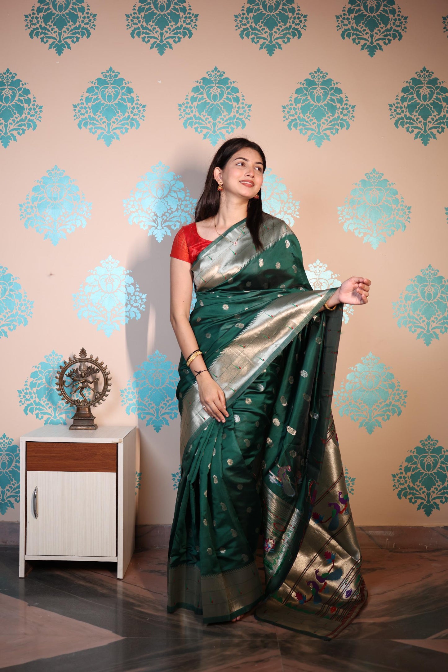 Soft Semi Paithani Silk Saree – 59 AED
